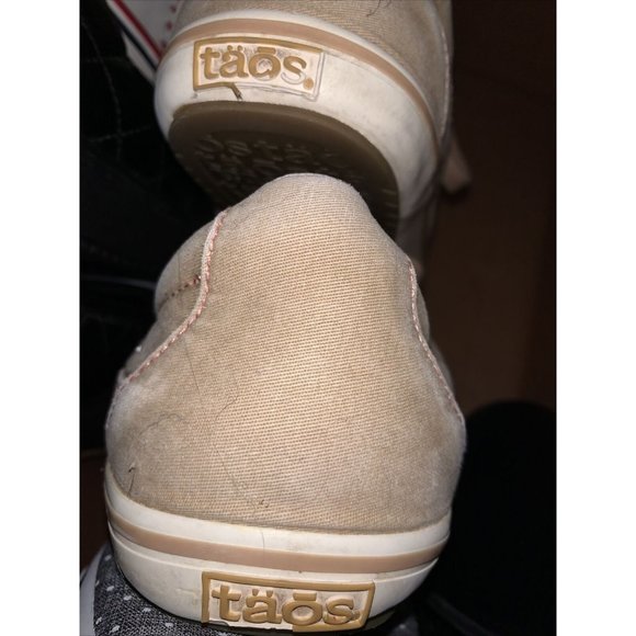 Taos Star Shoes Women's 9 1/2 Tan Brown Canvas Comfort Lace Up Casual Sneakers - Picture 8 of 8
